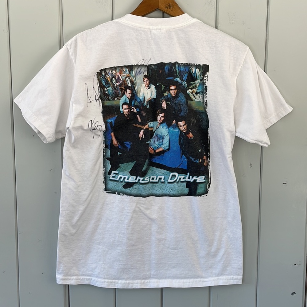 Emerson Drive Band Signed Autographed T-shirt Tee Medium International Fan Club